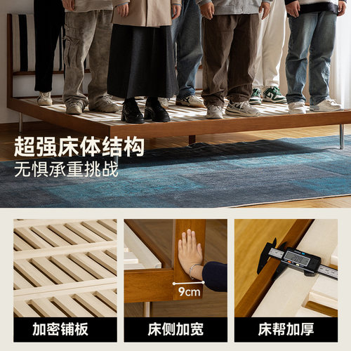 MUU尼斯软包床拆洗布艺床实木主卧室1米8双人法式复古小户型1米5 - 图2