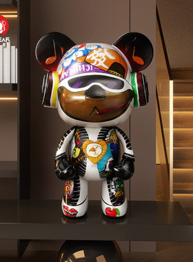 电镀客厅落地大摆件叮咚熊电视柜