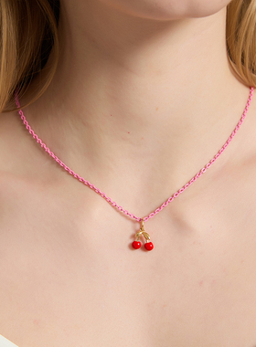 【新品】RuedesMille 意大利原创樱桃吊坠项链素链女HZCBGR0799YT
