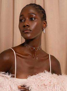 RuedesMille 蕾丝设计项链女简约气质锁骨链节日礼物GRZ026M2RH