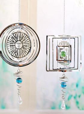 创意金属不锈钢风铃立体可折叠旋转风铃室内装饰挂件跨境货源