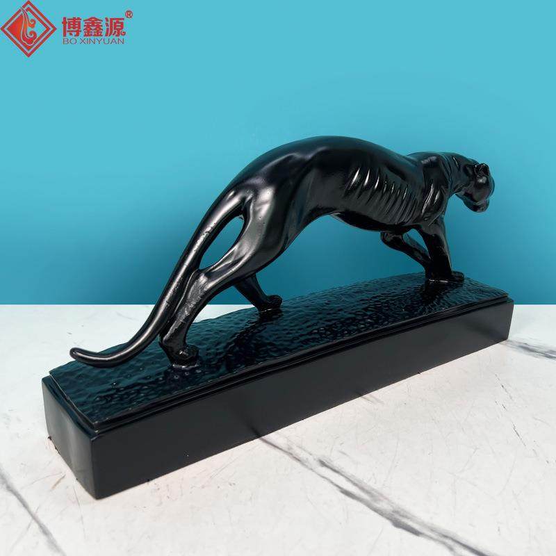 现代简约抽象豹子动物雕塑树脂摆件客厅电视柜样板间软装家居饰品,淘宝优惠券,粉丝福利购,淘宝优惠卷