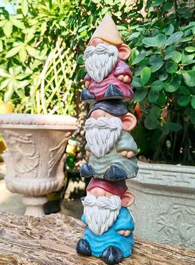 精灵小矮人侏儒花园客厅阳台庭院装饰工艺品摆件跨境亚马逊尖平头