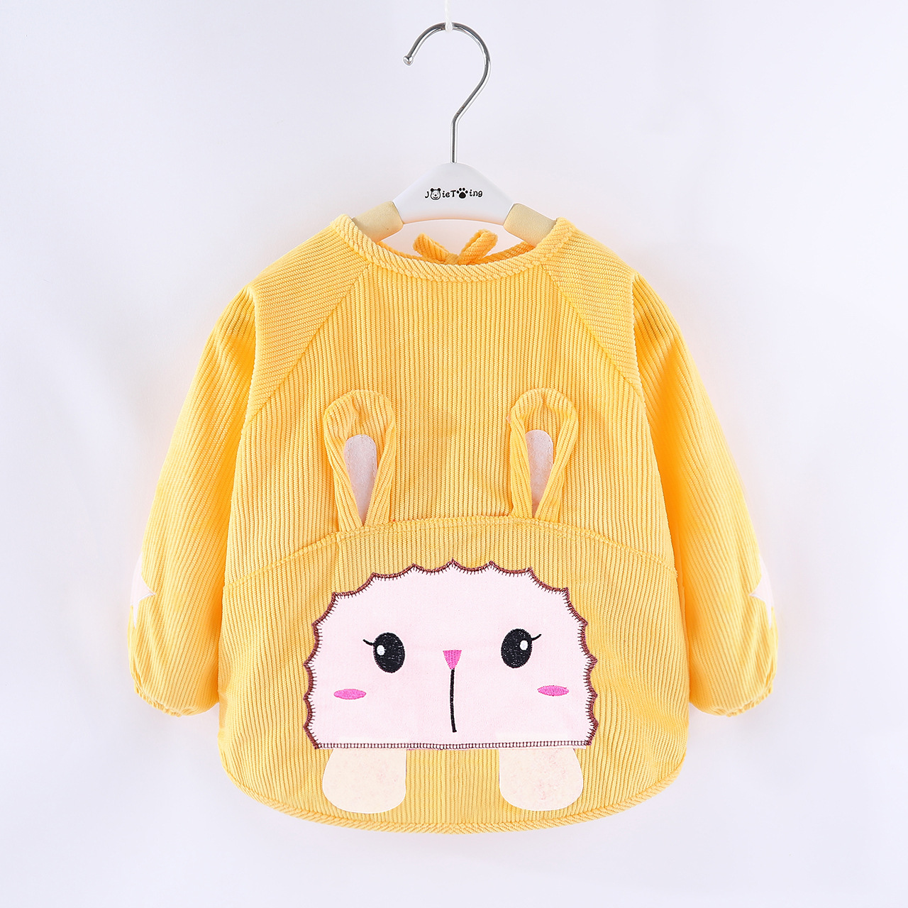 Children's smock baby reverse-wearing anti-crystal velvet smock protector for boys and girls autumn and winter long-sleeved baby bib skirt