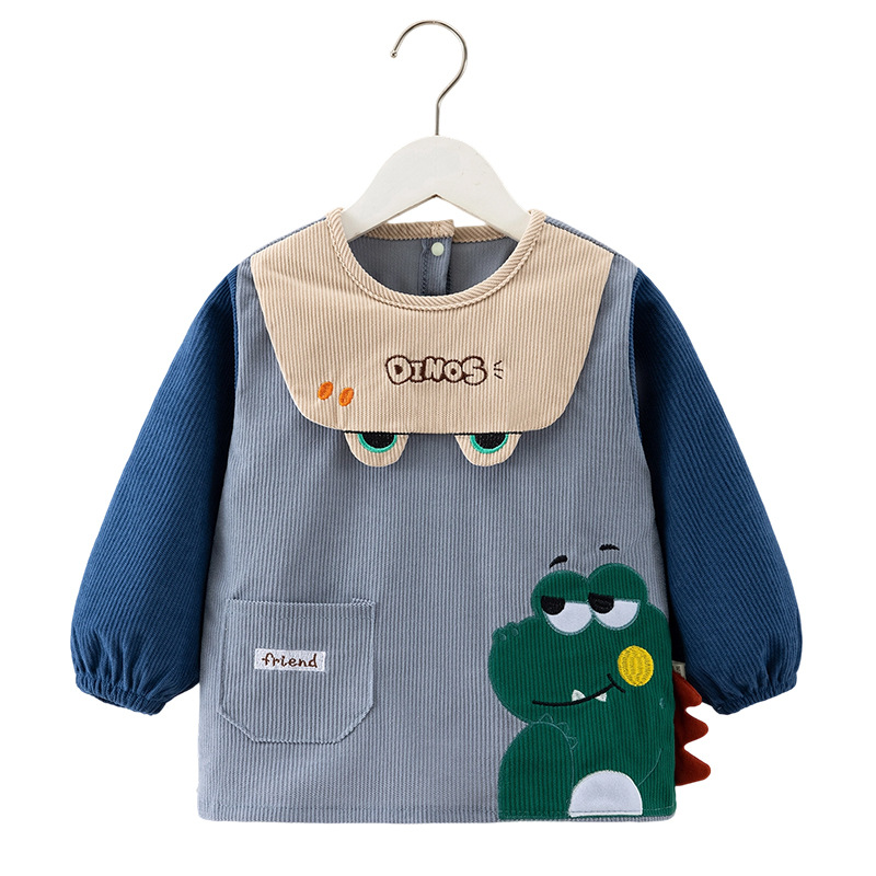 Children's smock, baby eating bib, autumn and winter waterproof baby anti-dirty protective clothing, female baby, male baby eating bib, reverse dressing