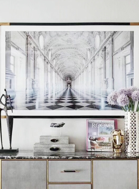 现代简约黑色抽象人物雕塑摆件样板房售楼处别墅书柜玄关软装饰品