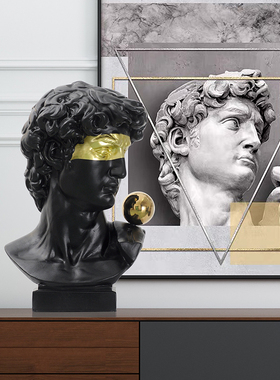 大卫雕塑摆件玻璃钢抽象人物样板房客厅创意家居艺术装饰雕像摆设