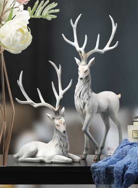 2022北欧玄关鹿摆件家居饰品轻奢房间布置客厅电视柜酒柜摆设乔迁