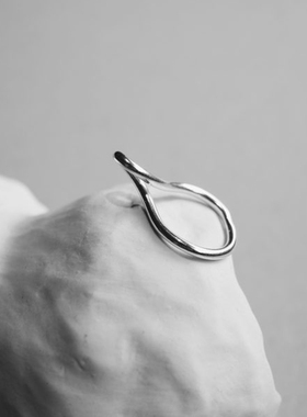 LAKICKZ 冷淡风三环戒指交叉小众轻奢气质食指戒指环个性不规则女