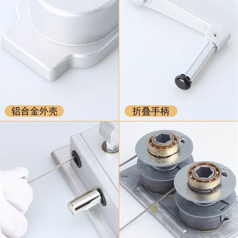 Clothes drying rack complete set of accessories pulley set hand crank wire rope clothes drying pole universal wheel manual balcony lift universal