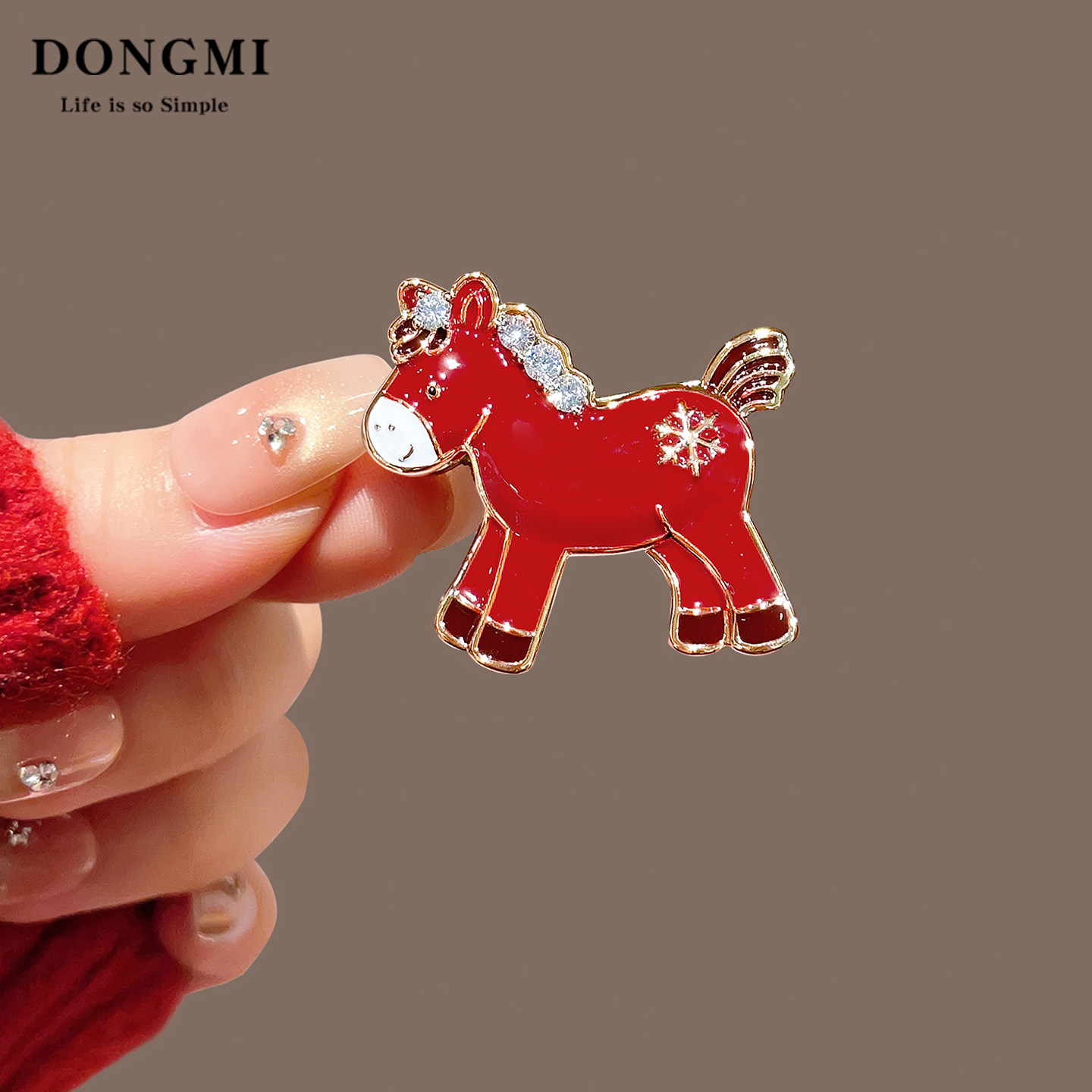 红色本命年生肖高档小马驹胸针女款马年水钻别针节日创意衣服配饰,淘宝优惠券,粉丝福利购,淘宝优惠卷