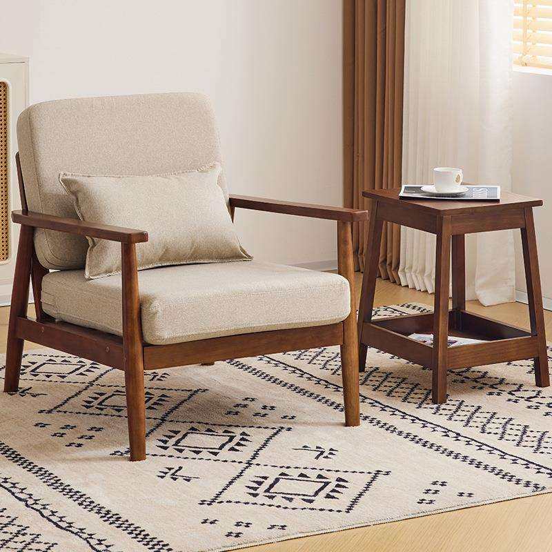 北欧实木单人沙发椅家用简约风卧室懒人单椅客厅阳台居家休闲椅子,淘宝优惠券,粉丝福利购,淘宝优惠卷