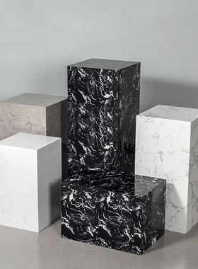 可定制现代轻奢大理石底座摆台酒店会所售楼处玄关走廊装饰品台座