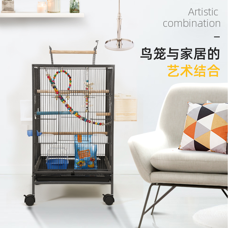 玄凤鹦鹉专用笼子八哥虎皮牡丹家用大号别墅繁殖金属新款鸟笼大全 - 图2