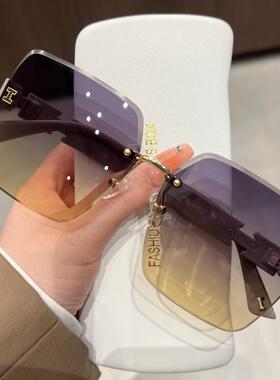 极速抗UV显脸小无框眼镜女士夏季太阳眼镜太阳眼镜女2023年新款潮