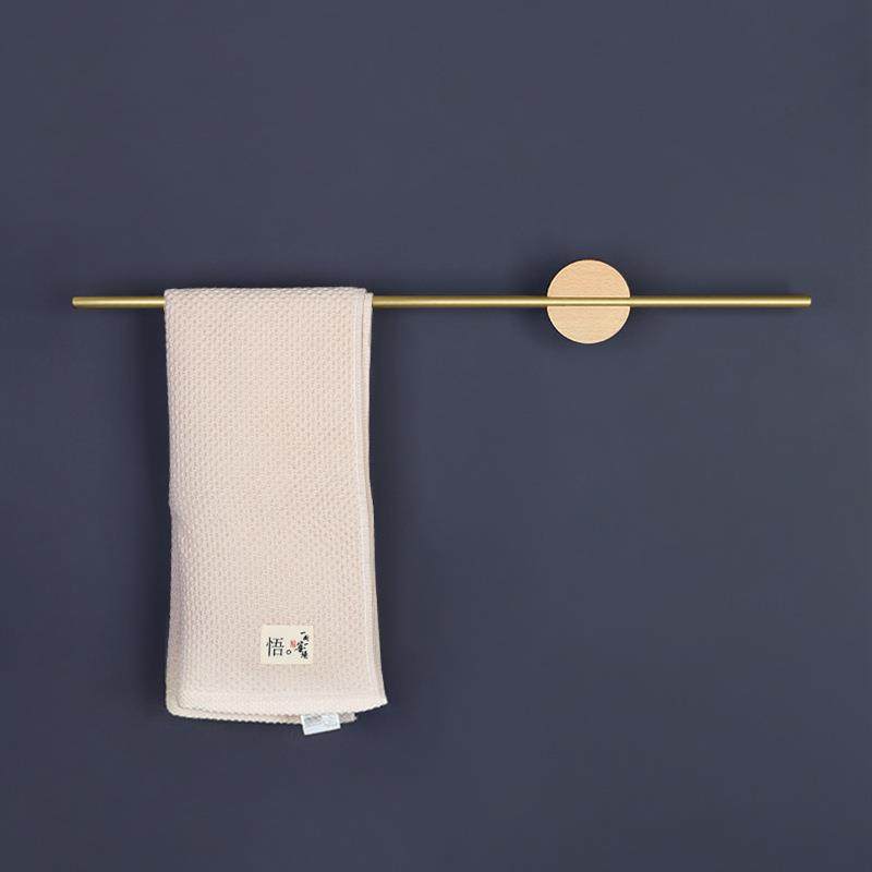 挂毛巾架免打孔卫生间北欧简约创意伸缩毛巾杆厨房厕所手巾架木质,淘宝优惠券,粉丝福利购,淘宝优惠卷