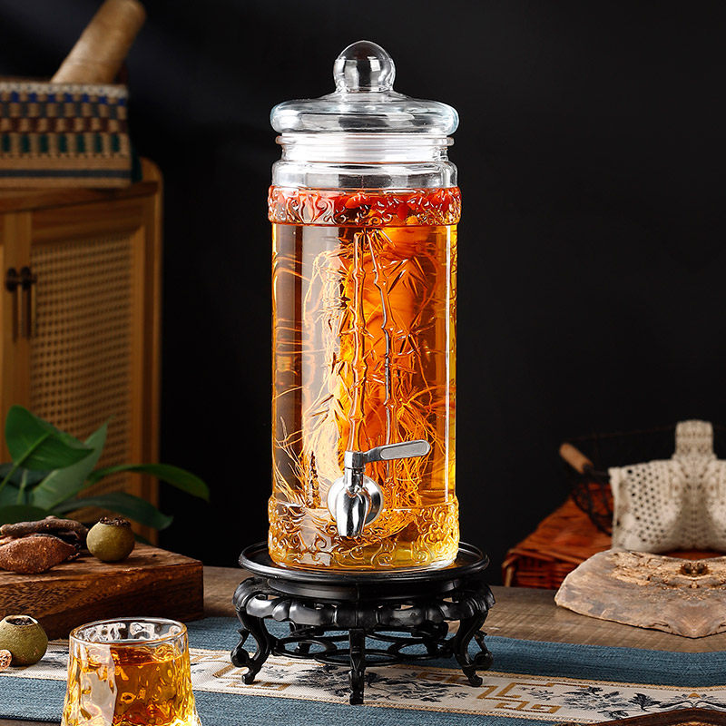 泡酒玻璃瓶带龙头高档密封大容量人参鹿茸养生专用酒桶酒坛酒罐子,淘宝优惠券,粉丝福利购,淘宝优惠卷