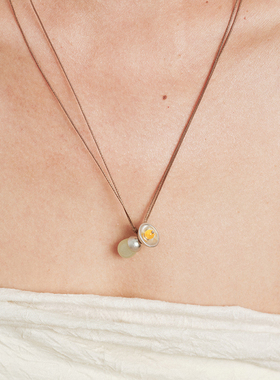 THING OF E【茶】系列 合意-器形岫玉编绳项链 高级感设计长项链