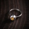 S925 silver round citrine ring for women, niche design, light luxury, medieval style, light luxury personality J13757