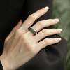 Hotan jade ring silver ring double layer detachable and stackable S925 silver ring closed fashion versatile J13851