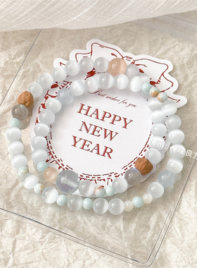 【春野山奈】一味良方原创小清新白色手串女生时尚饰品百搭手链