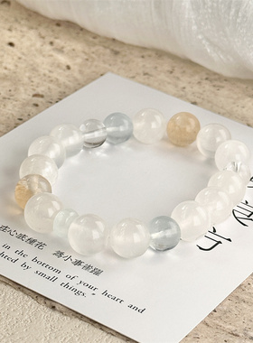 【落雪时冬】一味良方原创清冷感手链手工10mm串珠手串百搭饰品