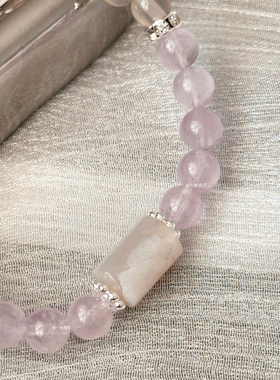 【风铃轻语】原创紫晶樱花玛瑙气质手链女生闺蜜春夏小清新手串