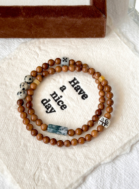 【时光旅行者】双圈库克手串时尚男女款驼骨串珠小众手链原创设计