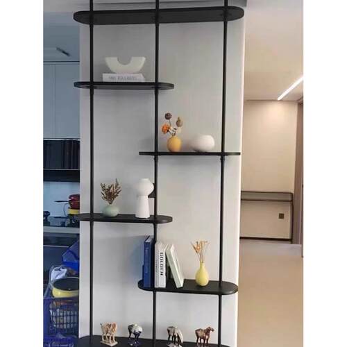 顶天立地置物架北欧简约书架客厅隔断陈列展示架落地书柜装饰架子 - 图2