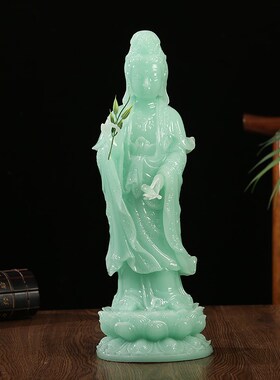 热销南海观音菩萨佛像摆件客厅家用供奉站立神像保平安求子观世音