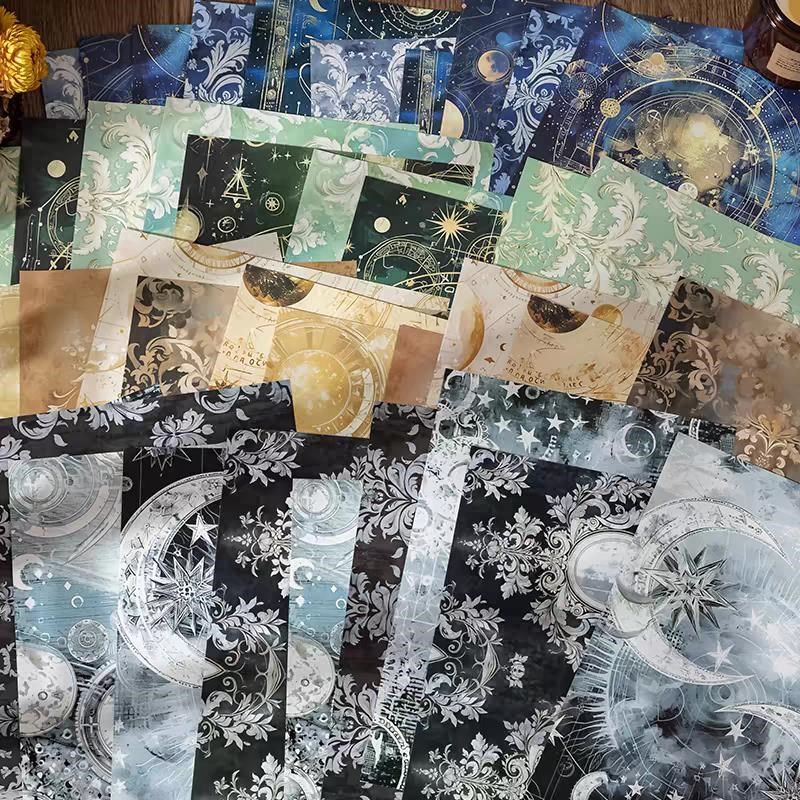 宇宙奥秘手帐素材纸 大尺寸扎痛包材料背景纸复古手账拼贴打底纸,淘宝优惠券,粉丝福利购,淘宝优惠卷