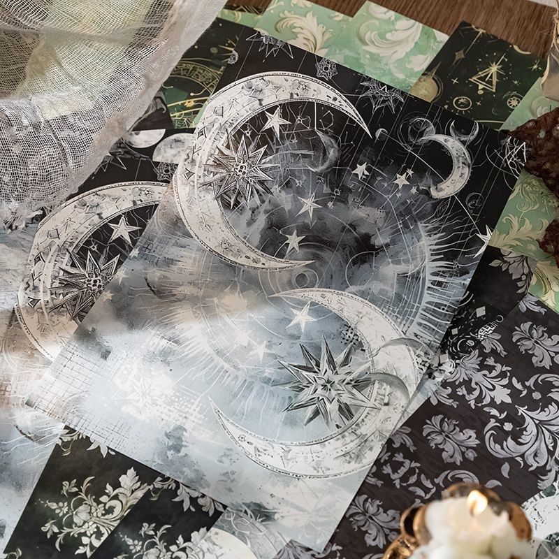 宇宙奥秘手帐素材纸 大尺寸扎痛包材料背景纸复古手账拼贴打底纸,淘宝优惠券,粉丝福利购,淘宝优惠卷