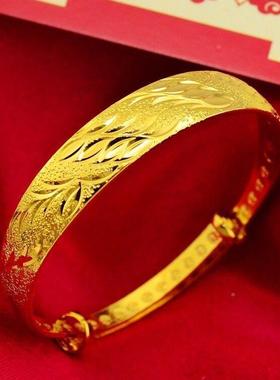 【今日冲量】越南纯沙金手镯女实心幸福满天星手镯可调节沙金手镯