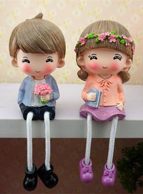 .可爱卡通客厅桌面摆件创意酒柜摆设家居装饰品结婚礼物吊脚娃娃