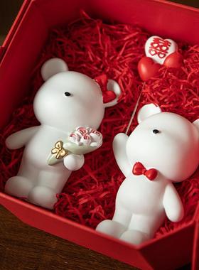 订婚摆件情侣小熊新婚礼物送新人婚房布置家居装饰品闺蜜结婚礼品