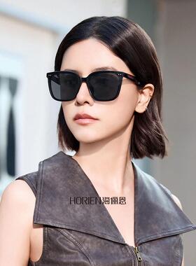 海联25新款方框眼镜时尚黑色超脸女士小偏光太阳镜男士防晒太阳镜