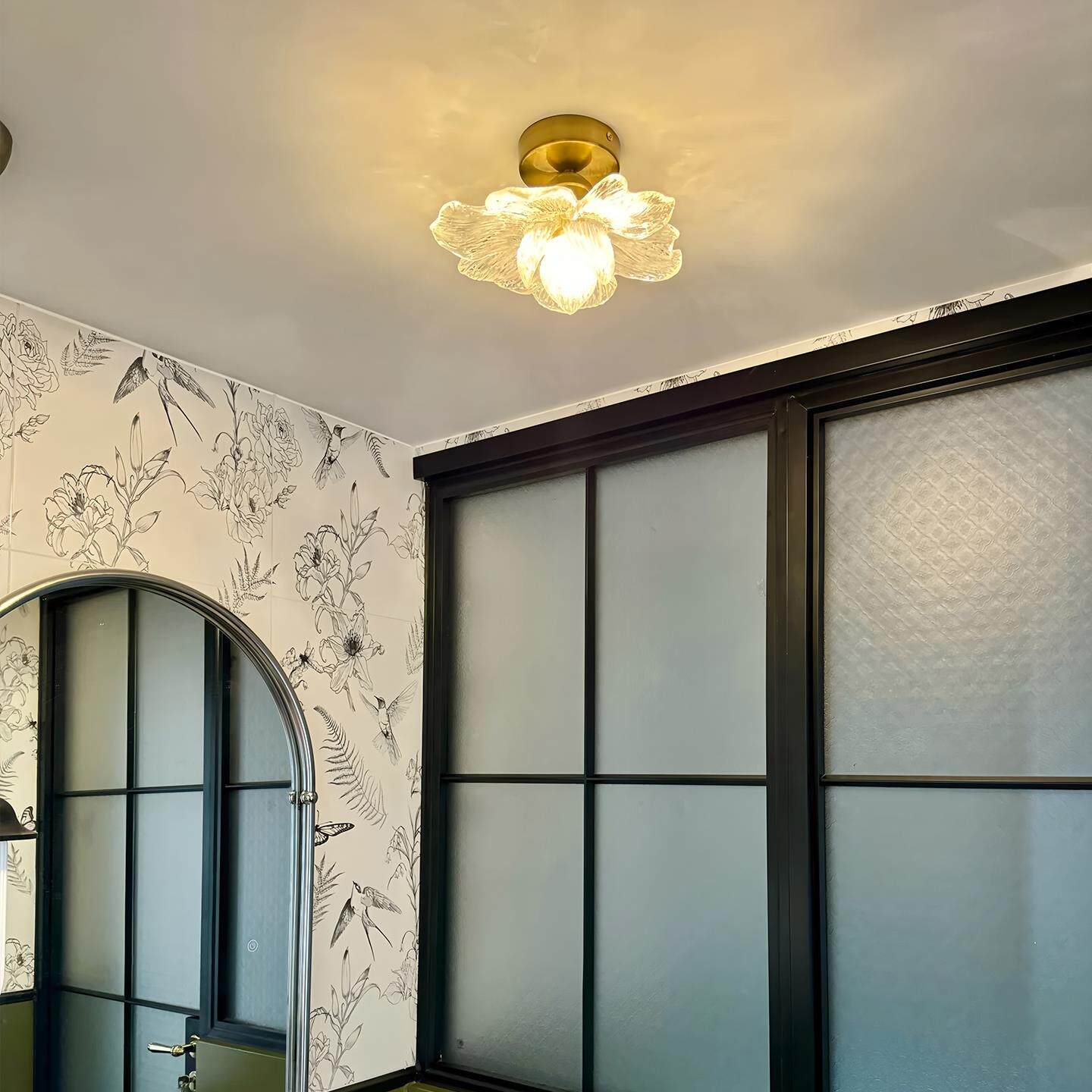 中古走廊过道法式覆古风轻奢树脂创意莲花入户玄关衣帽间吸顶灯 - 图2
