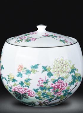 景德镇陶瓷器聚宝盆摆件桌面招财装饰盆中式家居饰品客厅玄关鱼缸