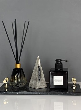 新款现代简约样板房卫生间香薰蜡烛托盘组合套装摆件创意软装饰品