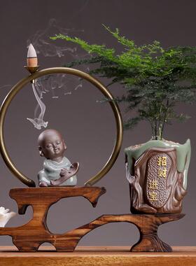 极速办公室植物盆栽摆件开业常青树绿植文竹小盆景客厅玄关桌面装