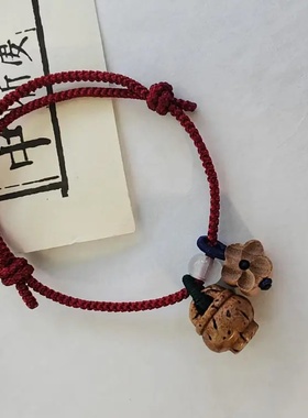 非金属桃木梅花国潮原创手链