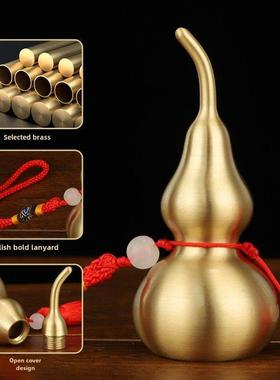 铜葫芦挂件开口镂空朱砂黄铜纯挂件办公挂件家居挂件汽车吉祥挂件