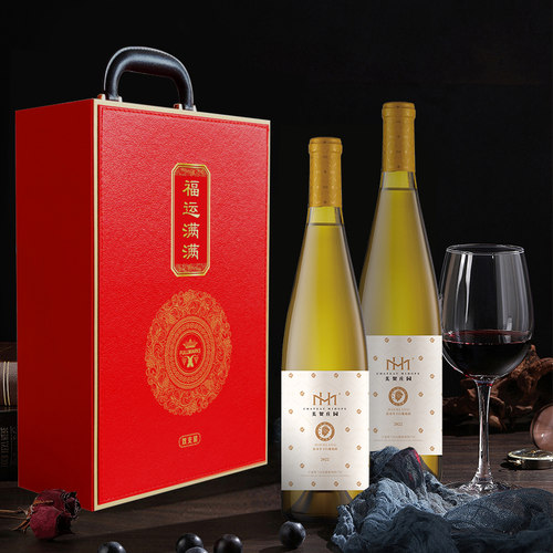 美贺庄园雷司令干白葡萄酒750ml双支送礼盒装宁夏贺兰山东麓产区 - 图0