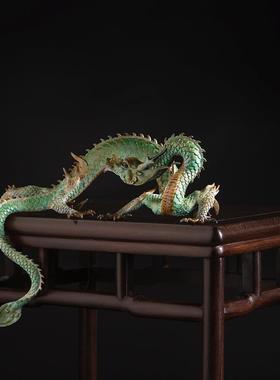 黄铜龙五爪金龙青龙摆件客厅高端大气上档次龙年招财龙吉祥物礼品