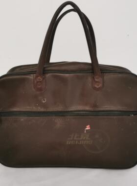 民俗怀旧80年代公文包手提包摆件老皮革提兜皮包老物件收藏装饰品