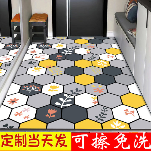 热销免洗PVC地垫地毯家用厨房入户进门口门垫过道门厅玄关脚垫可 - 图1