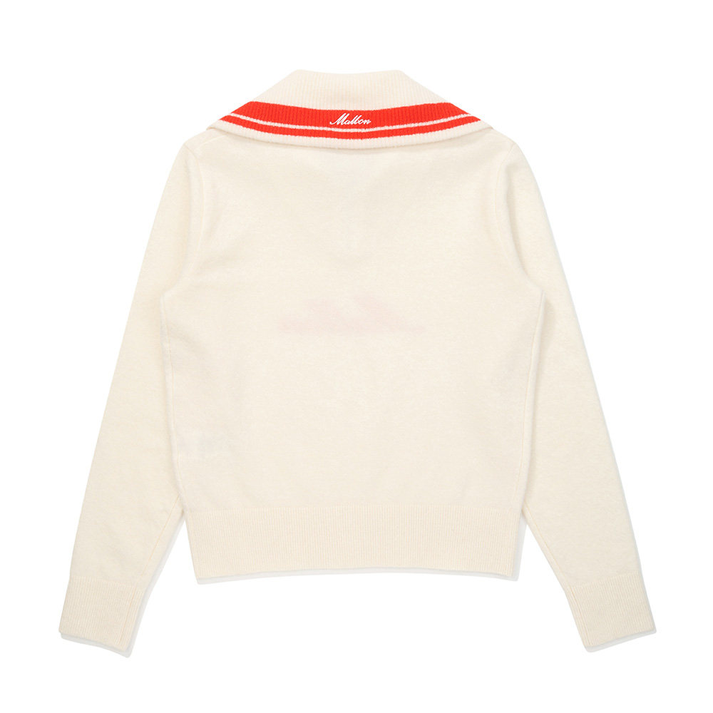 韩国MALBON高尔夫女装时尚翻领半拉链长袖针织衫运动休闲高弹保暖,淘宝优惠券,粉丝福利购,淘宝优惠卷