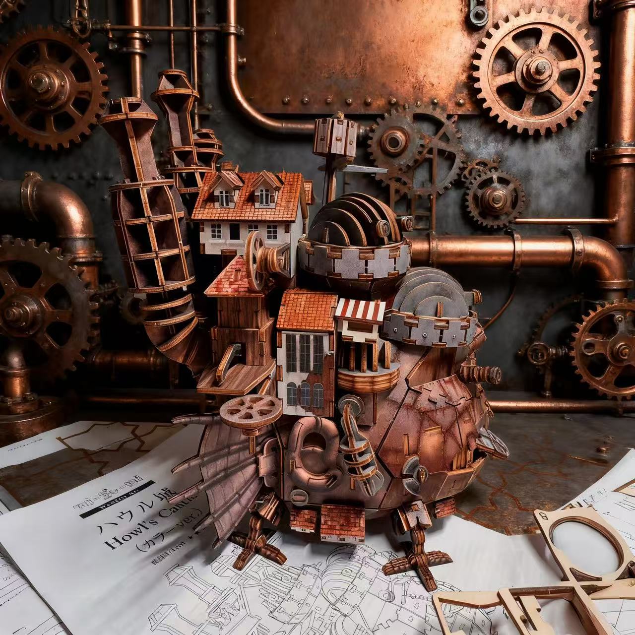 哈尔的移动城堡宫崎骏木质拼装模型摆件3d立体益智拼图女玩具礼物 - 图1