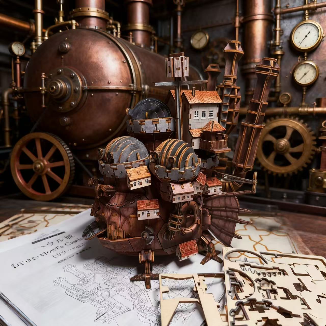 哈尔的移动城堡宫崎骏木质拼装模型摆件3d立体益智拼图女玩具礼物 - 图3