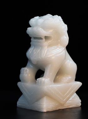 玉石狮子摆件家居客厅书房玄关办公室桌面装饰宫门石狮子乔迁礼品